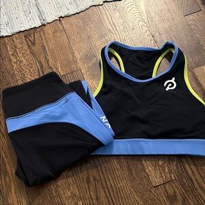 Peloton Black and Blue Activewear Set
